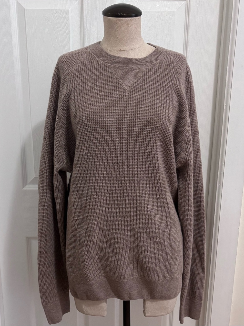Outerknown Mens Waffle Knit Sweater - Tan - Large - like new